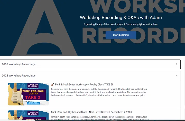Academy workshop recordings library